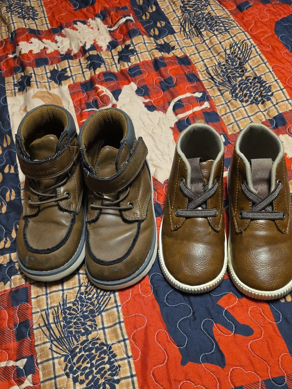 Skechers & Carters Kids Brown Leather Boots & Comfortable Everyday Shoes Boys 10